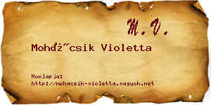 Mohácsik Violetta névjegykártya